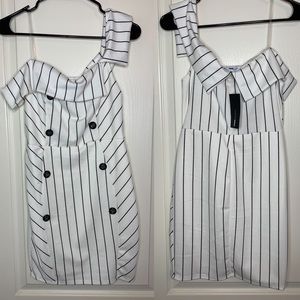 White and black stripe Dress